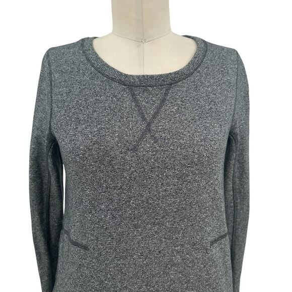 Lululemon Exhalation Pullover Heathered Speckled Black Gray Size 4 - Picture 2 of 10